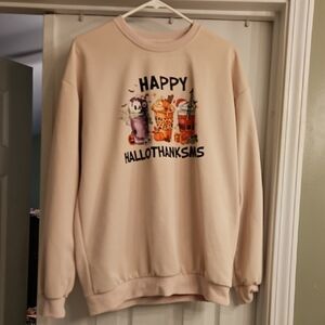 Cream Happy Hallothanksmas Sweater